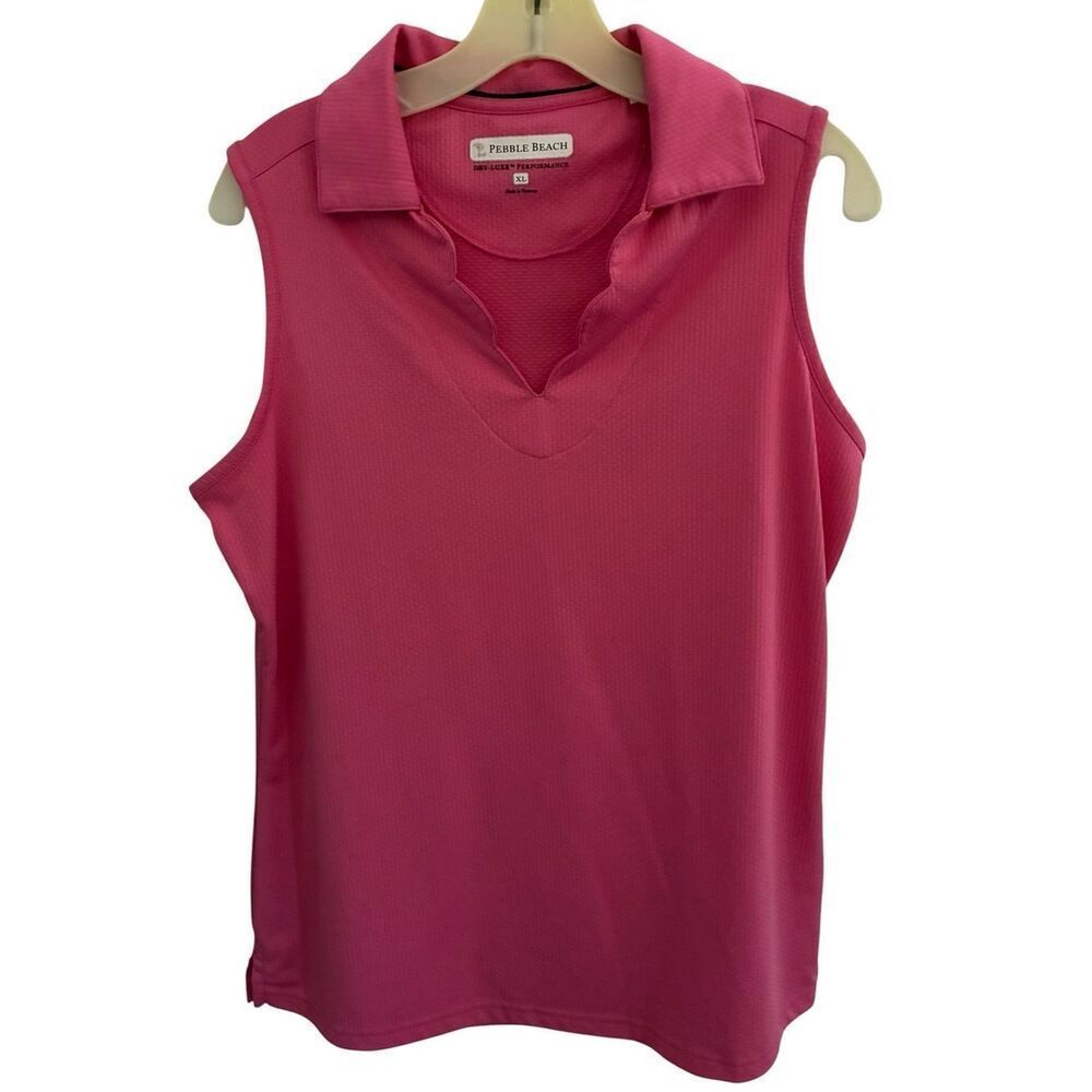 Pebble Beach Sleeveless Polo Top in Pink Woman’s Size XL